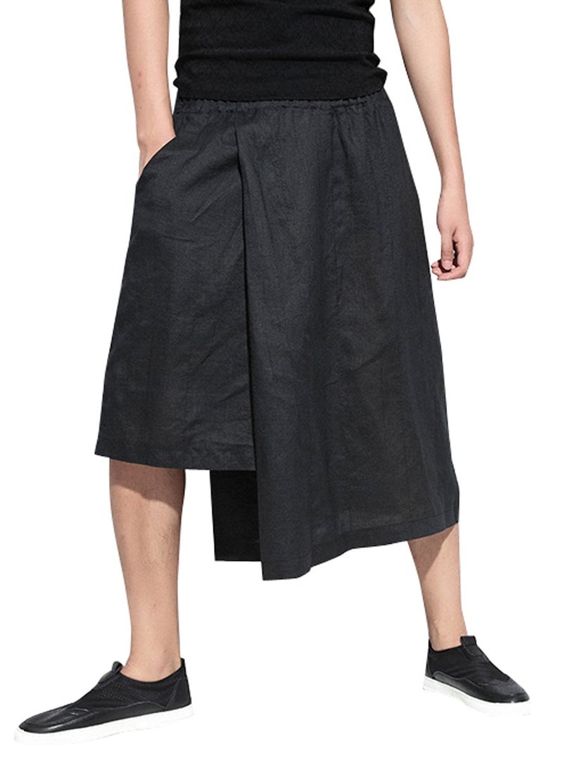 ELLAZHU Men Summer Casual Wide Leg Capri Pants GYM136, One Size - Image 1